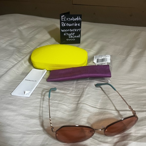 Emilio Pucci Women’s Sunglasses rose gold pink lenses...